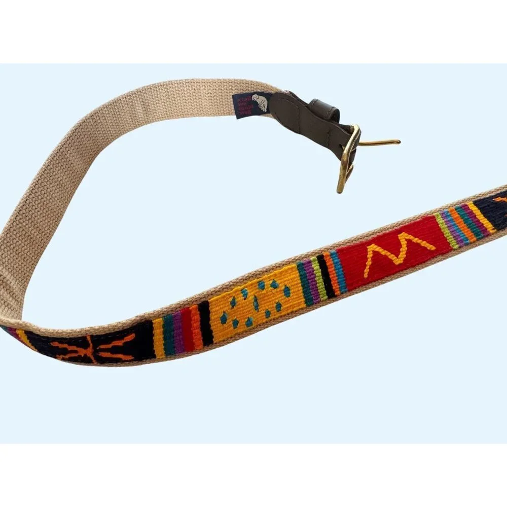 A TAIL WE CAN WAG Handmade Guatemalan Woven Leather Belt
